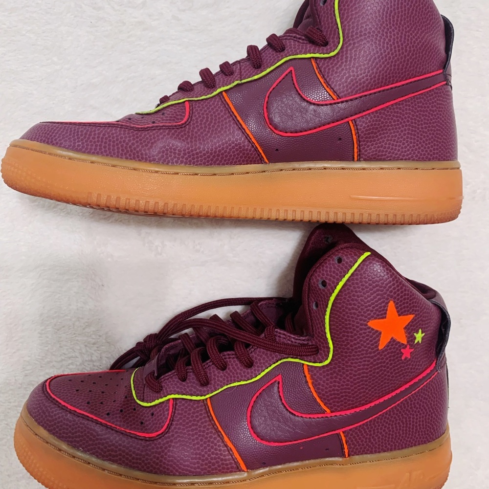 Custom High-Top Maroon Nike Sneakers